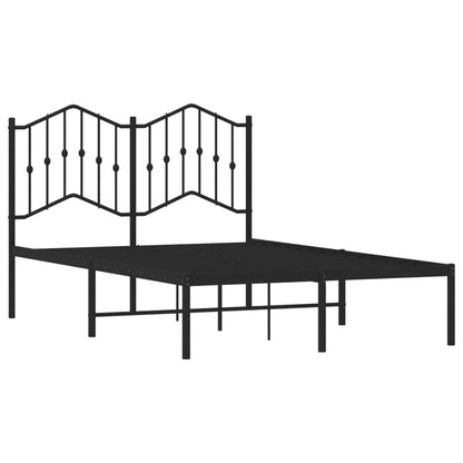 vidaXL Metal Bed Frame without Mattress with Headboard Black 120x190cm