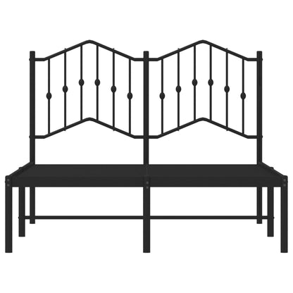 vidaXL Metal Bed Frame without Mattress with Headboard Black 120x190cm