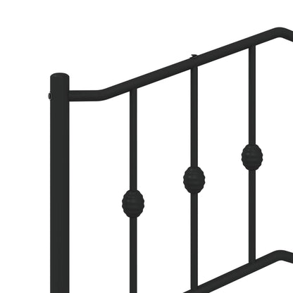 vidaXL Metal Bed Frame without Mattress with Headboard Black 120x190cm