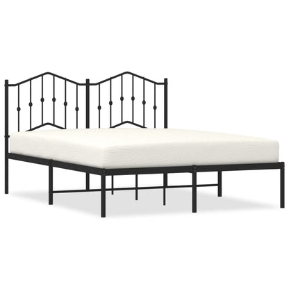 vidaXL Bed Frame | Black | Powder-Coated Steel | 140x190 cm | Metal Bed Frame