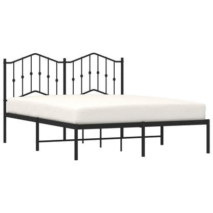 vidaXL Bed Frame | Black | Powder-Coated Steel | 140x190 cm | Metal Bed Frame
