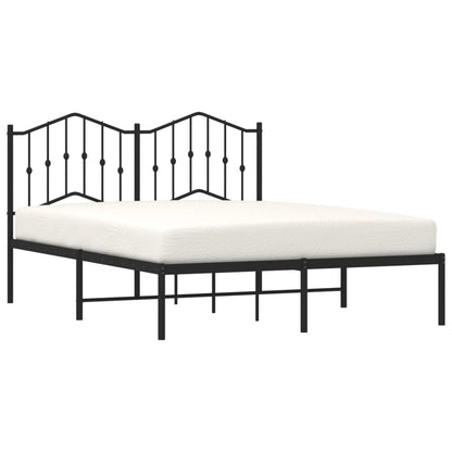 vidaXL Metal Bed Frame without Mattress with Headboard Black 140x200cm