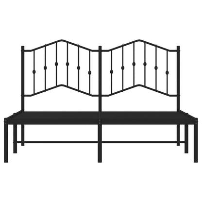 vidaXL Metal Bed Frame without Mattress with Headboard Black 140x200cm