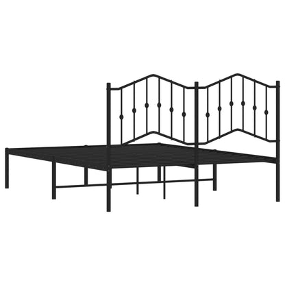 vidaXL Metal Bed Frame without Mattress with Headboard Black 140x200cm
