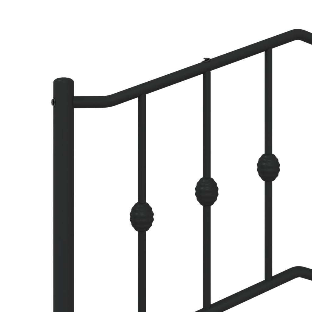 vidaXL Metal Bed Frame without Mattress with Headboard Black 140x200cm