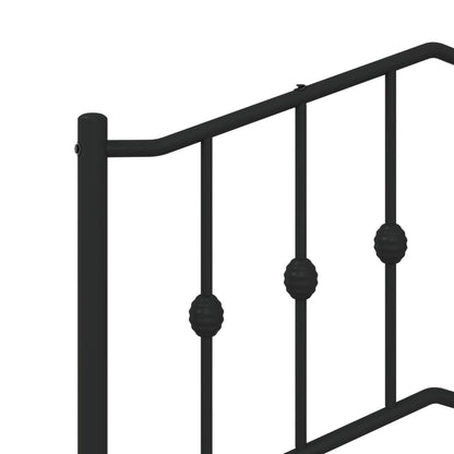 vidaXL Metal Bed Frame without Mattress with Headboard Black 140x200cm