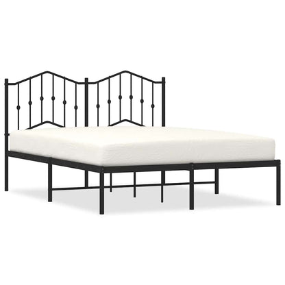 vidaXL Metal Bed Frame without Mattress with Headboard Black 150x200cm