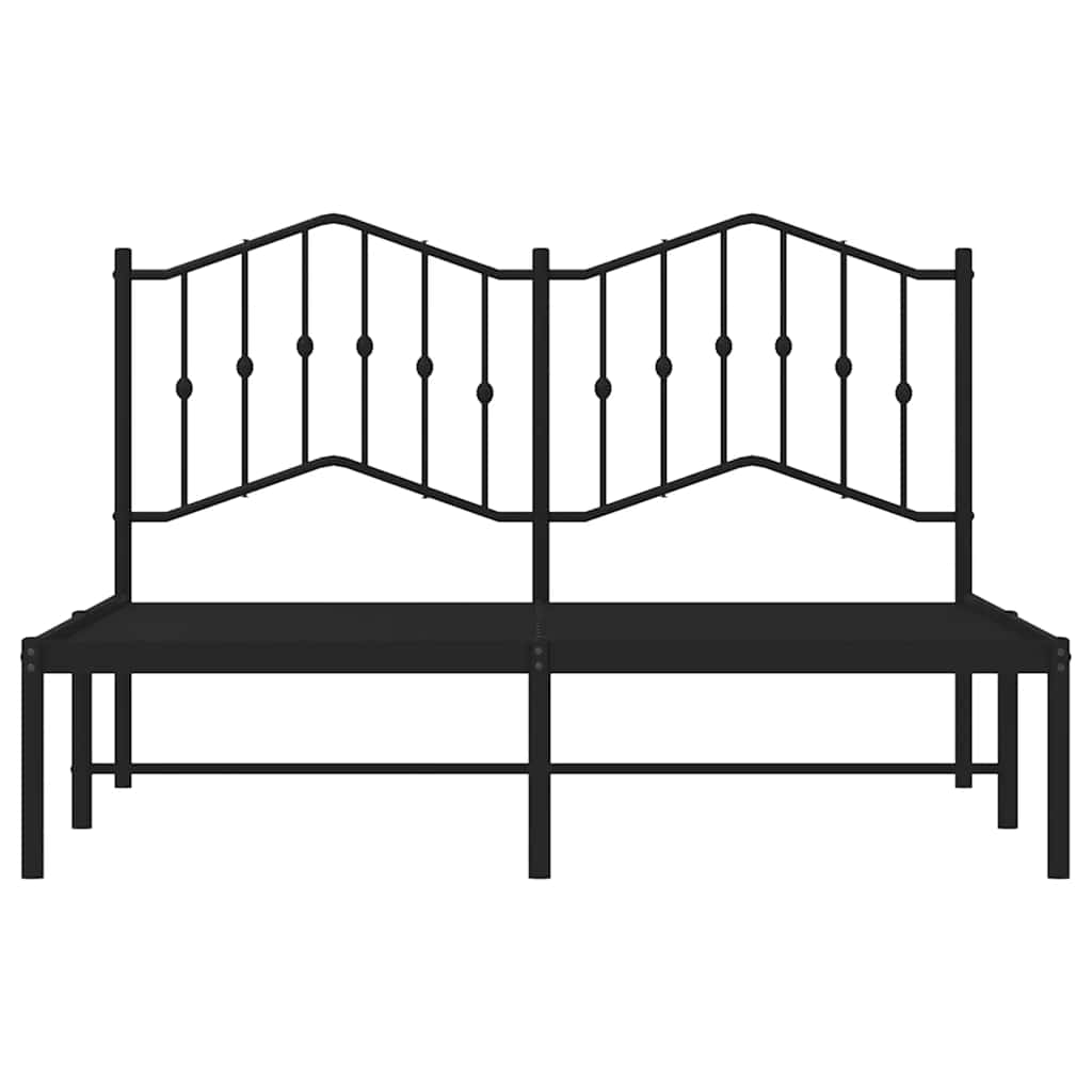 vidaXL Metal Bed Frame without Mattress with Headboard Black 150x200cm