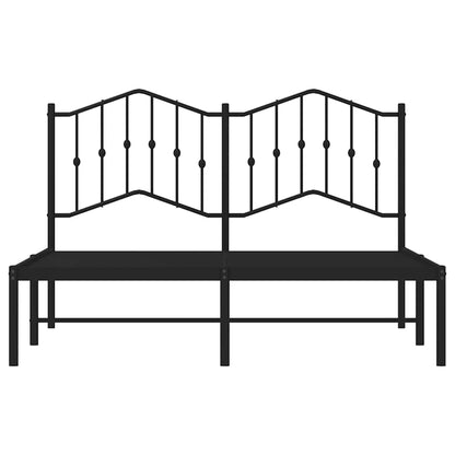 vidaXL Metal Bed Frame without Mattress with Headboard Black 150x200cm