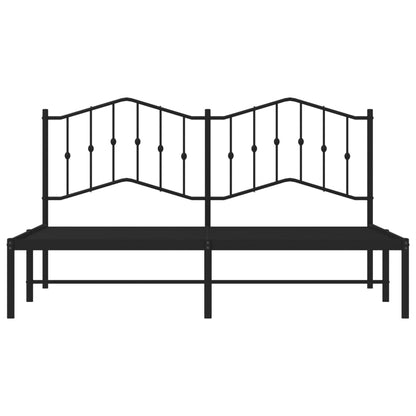 vidaXL Metal Bed Frame without Mattress with Headboard Black 180x200cm