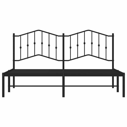 vidaXL Metal Bed Frame without Mattress with Headboard Black 183x213cm