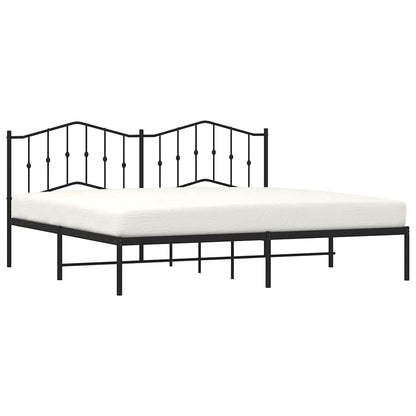 vidaXL Metal Bed Frame without Mattress with Headboard Black 193x203cm