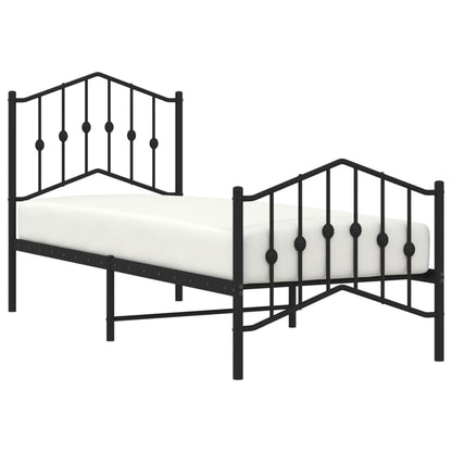 vidaXL Bed Frame | Black | Powder-Coated Steel | Small Single | Bed Frame