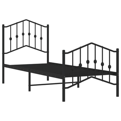 vidaXL Bed Frame | Black | Powder-Coated Steel | Small Single | Bed Frame