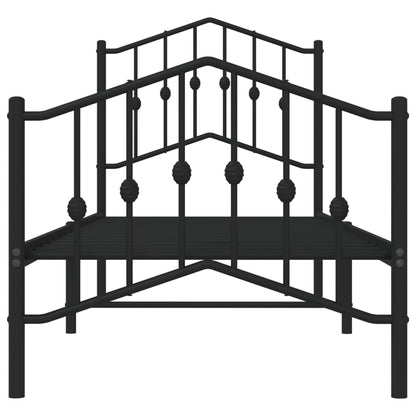 vidaXL Bed Frame | Black | Powder-Coated Steel | Small Single | Bed Frame