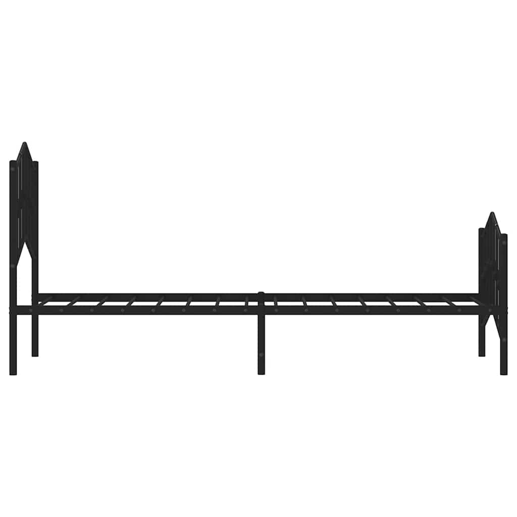 vidaXL Metal Bed Frame without Mattress with Footboard Black 100x200cm