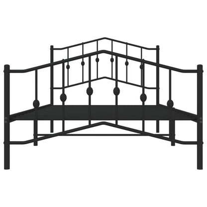 vidaXL Bed Frame | Black | Powder-Coated Steel | 107x203 cm | Bed Frame