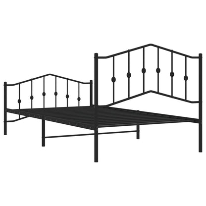 vidaXL Bed Frame | Black | Powder-Coated Steel | 107x203 cm | Bed Frame