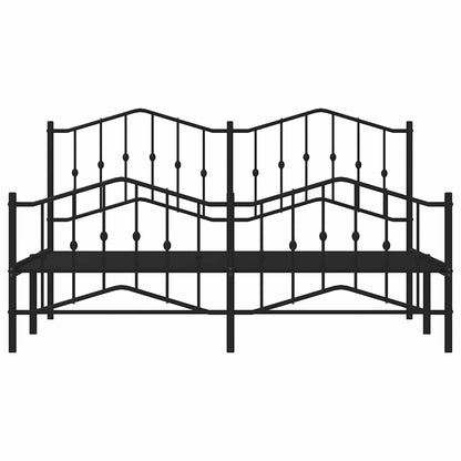 vidaXL Metal Bed Frame without Mattress with Footboard Black 183x213cm
