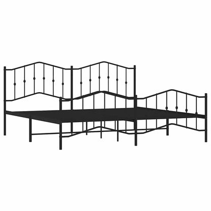 vidaXL Bed Frame | Black | Powder-Coated Steel | Double | Bed Frame