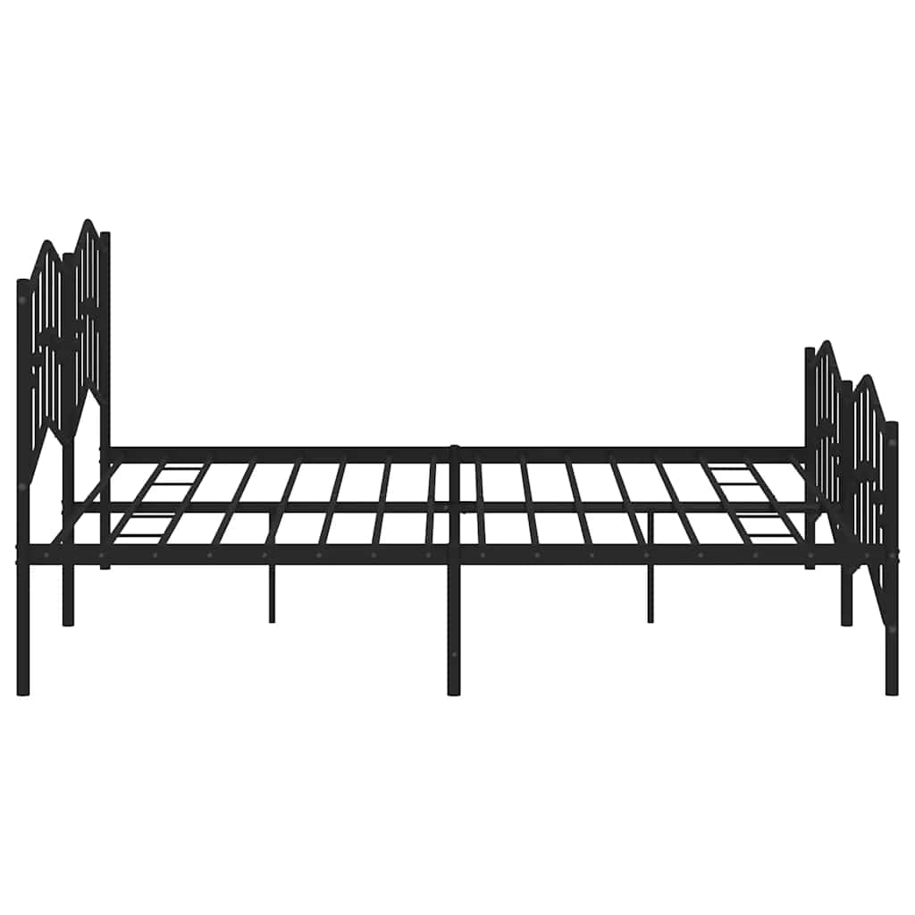 vidaXL Bed Frame | Black | Powder-Coated Steel | Double | Bed Frame