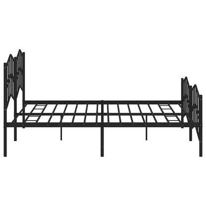vidaXL Bed Frame | Black | Powder-Coated Steel | Double | Bed Frame