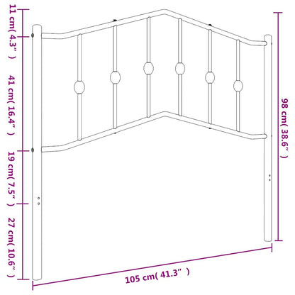 vidaXL Metal Replace Headboard Black 100 cm