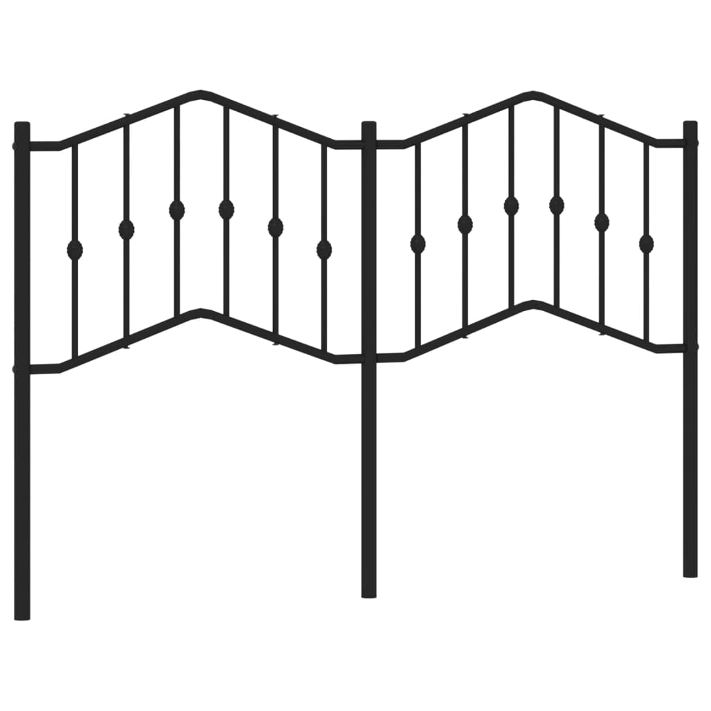 vidaXL Metal Replace Headboard Black 140 cm