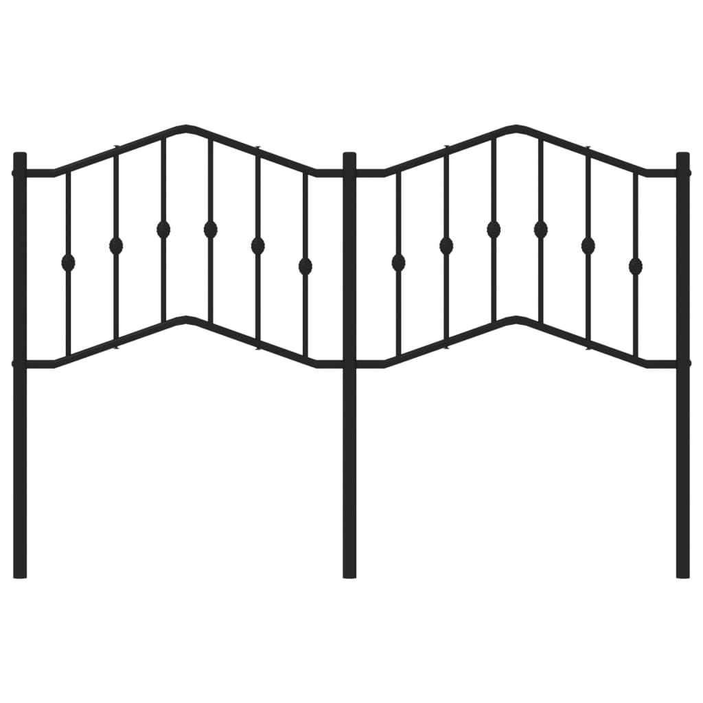 vidaXL Metal Replace Headboard Black 140 cm