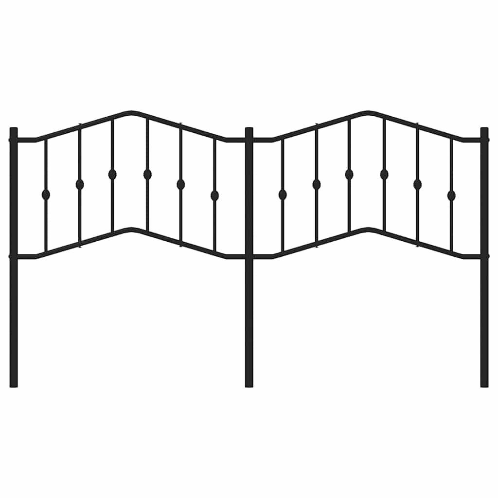 vidaXL Metal Replace Headboard Black 180 cm