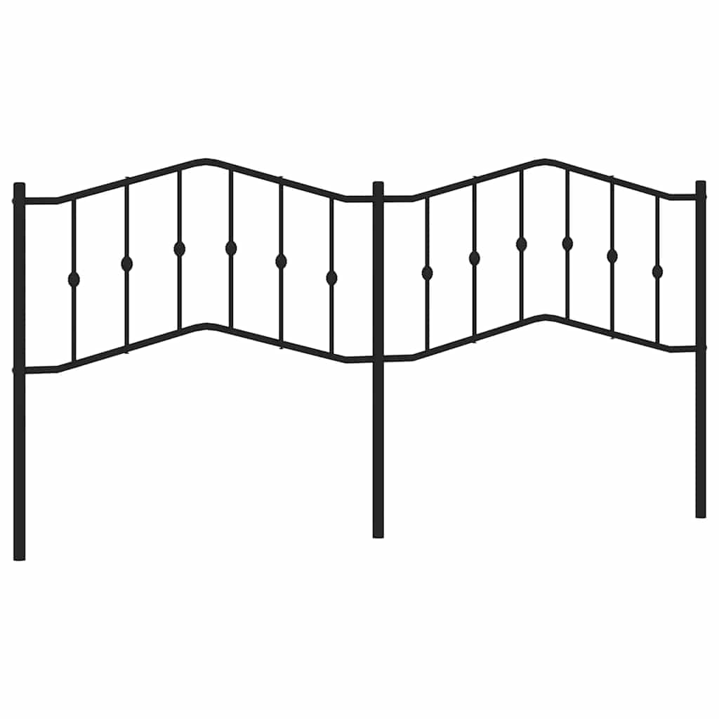 vidaXL Metal Replace Headboard Black 193 cm