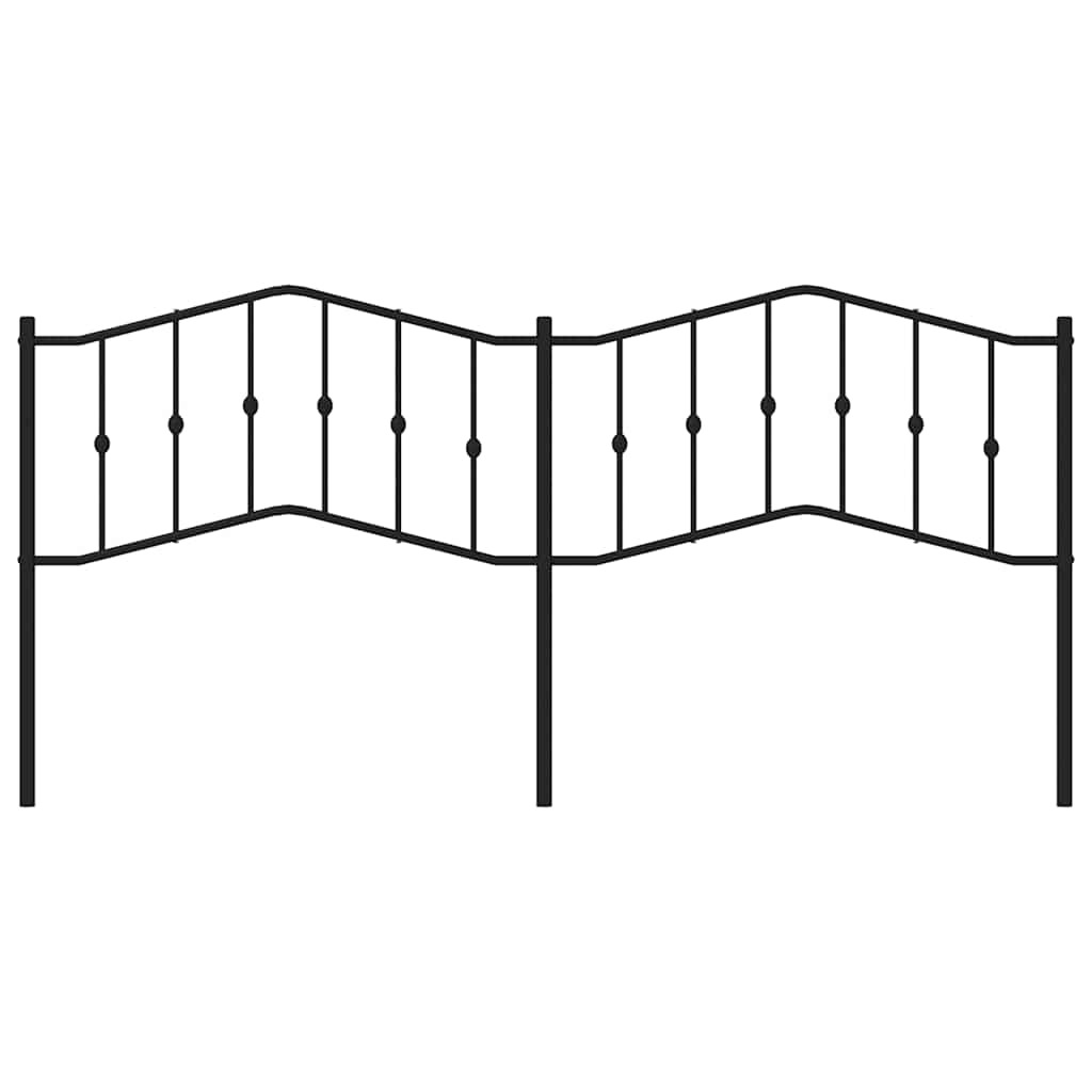 vidaXL Metal Replace Headboard Black 193 cm