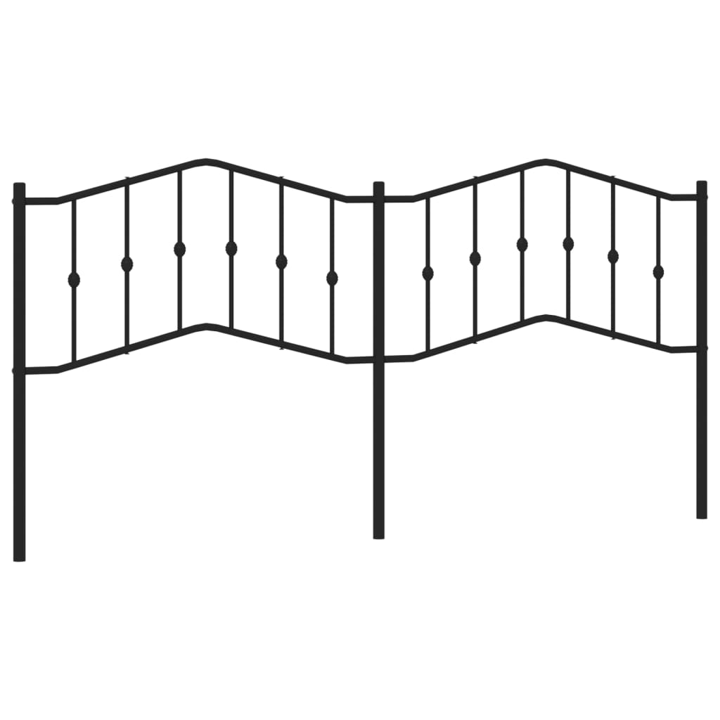 vidaXL Metal Replace Headboard Black 200 cm