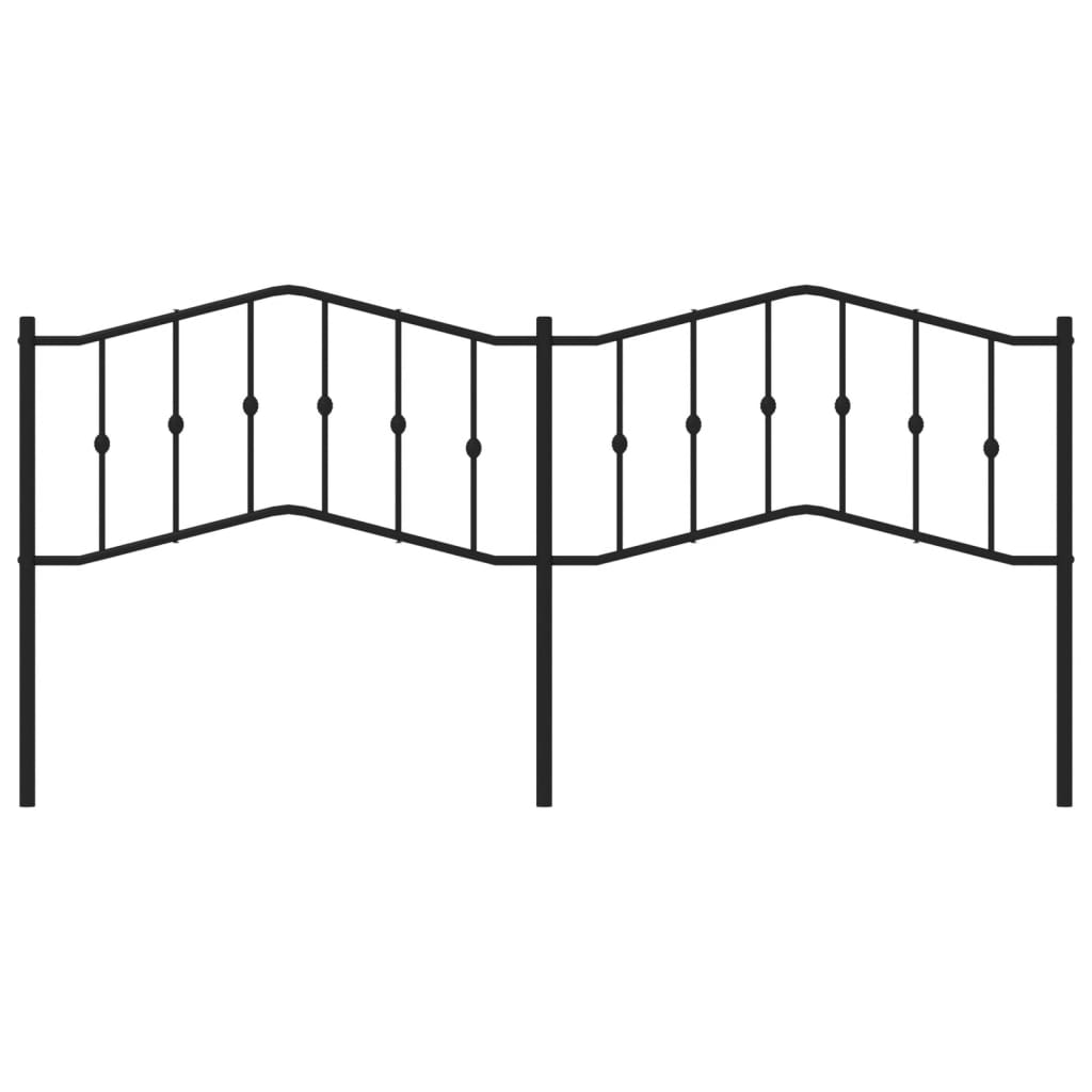vidaXL Metal Replace Headboard Black 200 cm