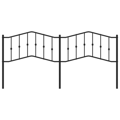 vidaXL Metal Replace Headboard Black 200 cm
