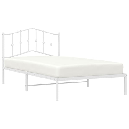 vidaXL Bed Frame | White | Steel | Single | Bed Frame | Rectangular | Modern