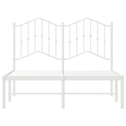 vidaXL Metal Bed Frame without Mattress with Headboard White 120x200cm