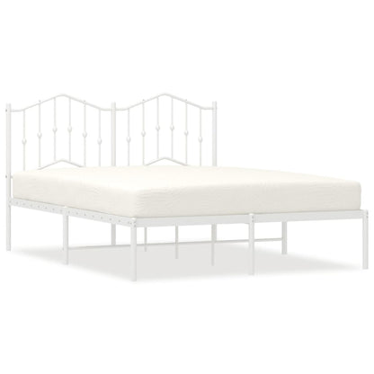 vidaXL Bed Frame | White | Powder-Coated Steel | Double | Bed Frame
