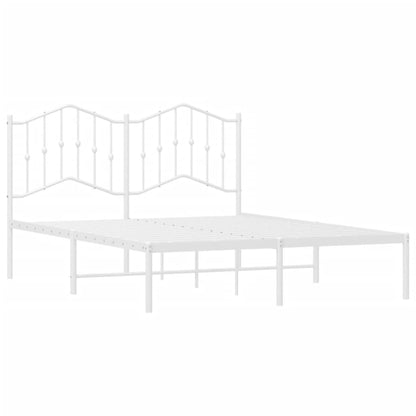 vidaXL Bed Frame | White | Powder-Coated Steel | Double | Bed Frame