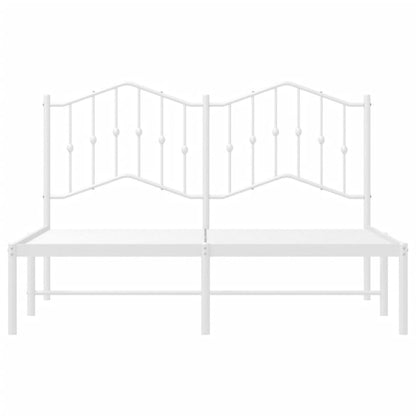 vidaXL Bed Frame | White | Powder-Coated Steel | Double | Bed Frame