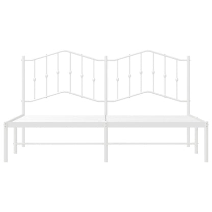 vidaXL Metal Bed Frame without Mattress with Headboard White 160x200cm