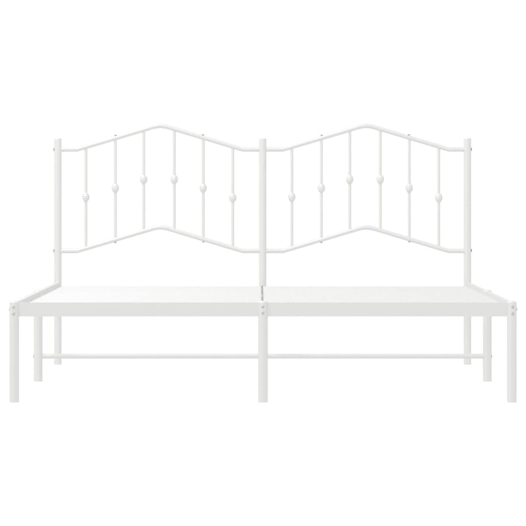 vidaXL Metal Bed Frame without Mattress with Headboard White 180x200cm