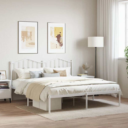 vidaXL Metal Bed Frame without Mattress with Headboard White 180x200cm