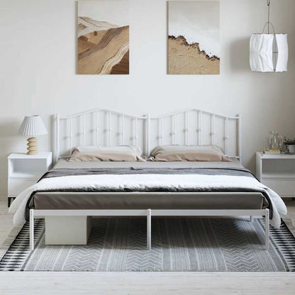 vidaXL Metal Bed Frame without Mattress with Headboard White 183x213cm
