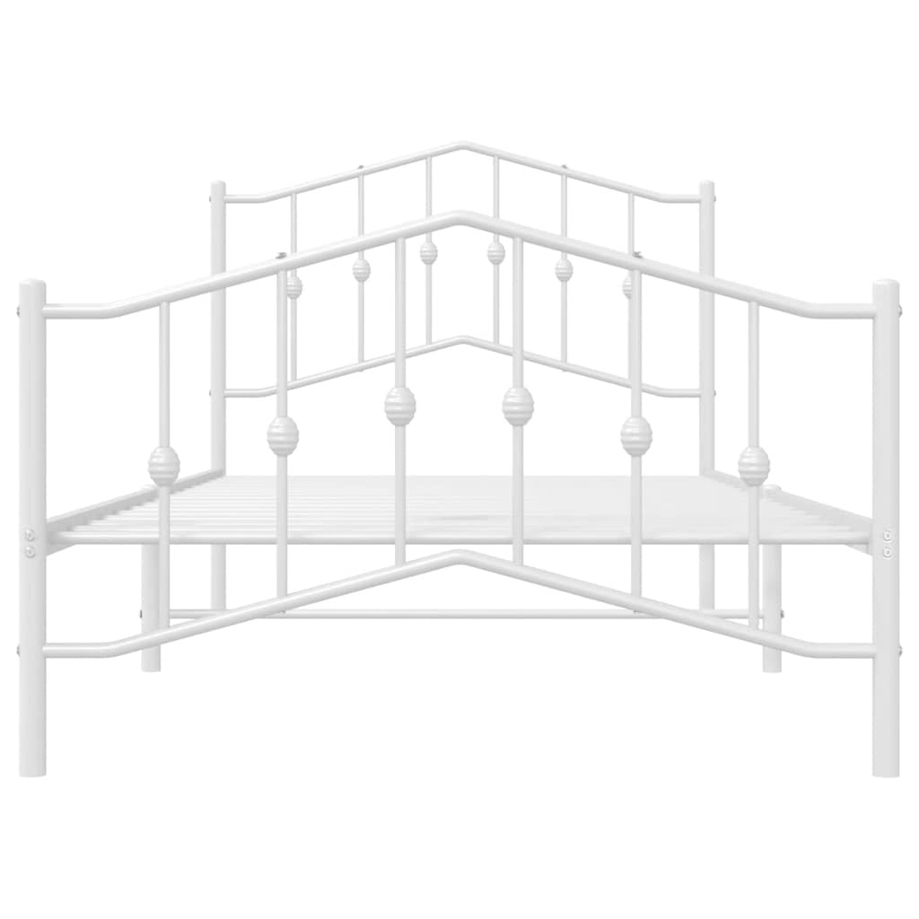 vidaXL Metal Bed Frame without Mattress with Footboard White 100x190cm