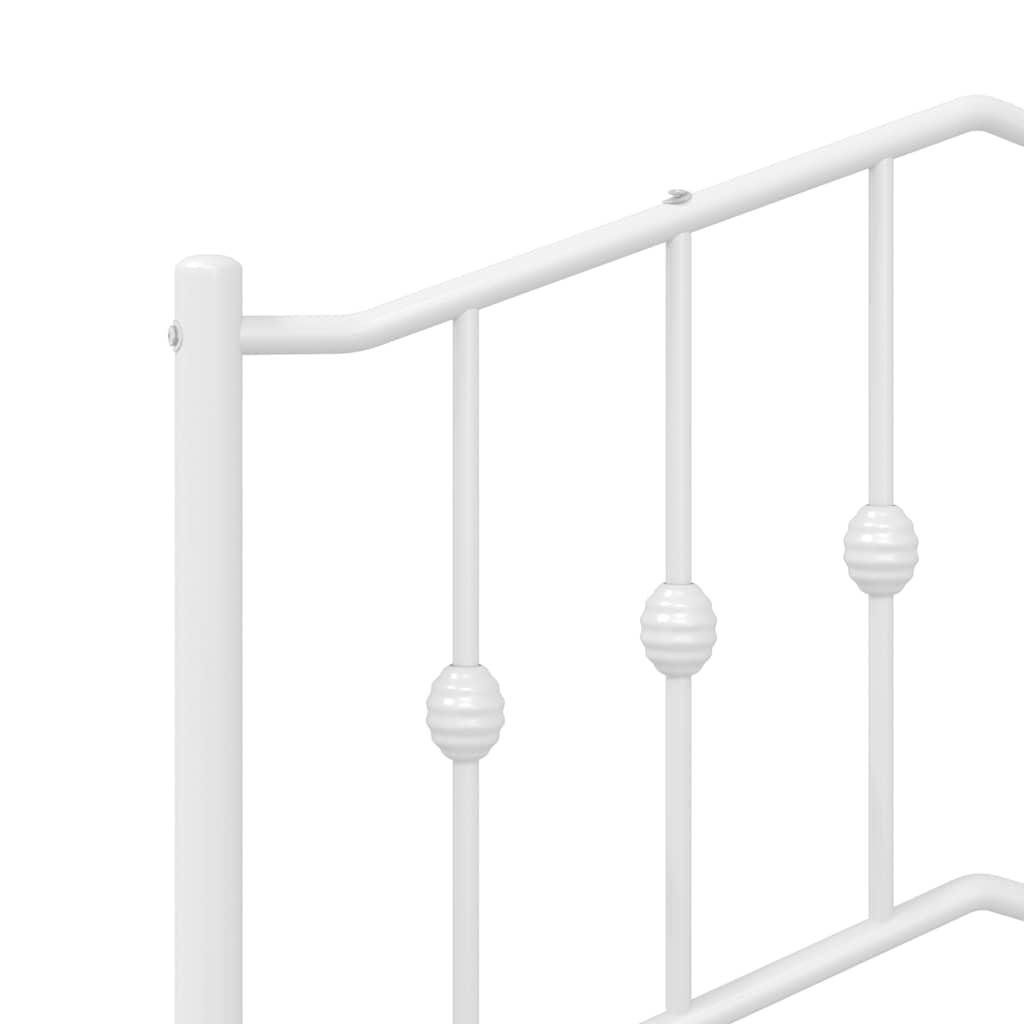 vidaXL Metal Bed Frame without Mattress with Footboard White 100x190cm