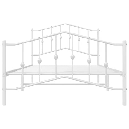 vidaXL Bed Frame | White | Powder-Coated Steel | Single | Bed Frame