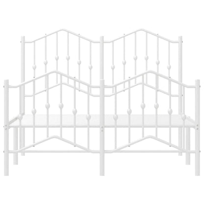 vidaXL Bed Frame | White | Powder-Coated Steel | Small Double | Bed Frame