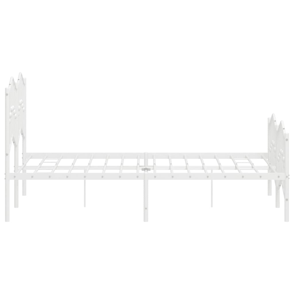 vidaXL Bed Frame | White | Powder-Coated Steel | Small Double | Bed Frame