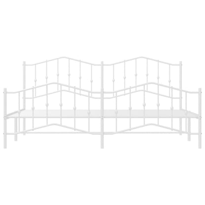 vidaXL Bed Frame | White | Steel | 200x200 cm | Bed Frame | Rectangular | Modern